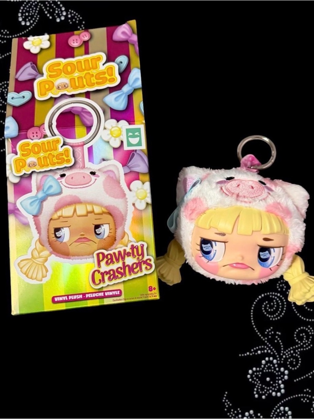 Paw-ty Crashers Plush Keychain - Pink
